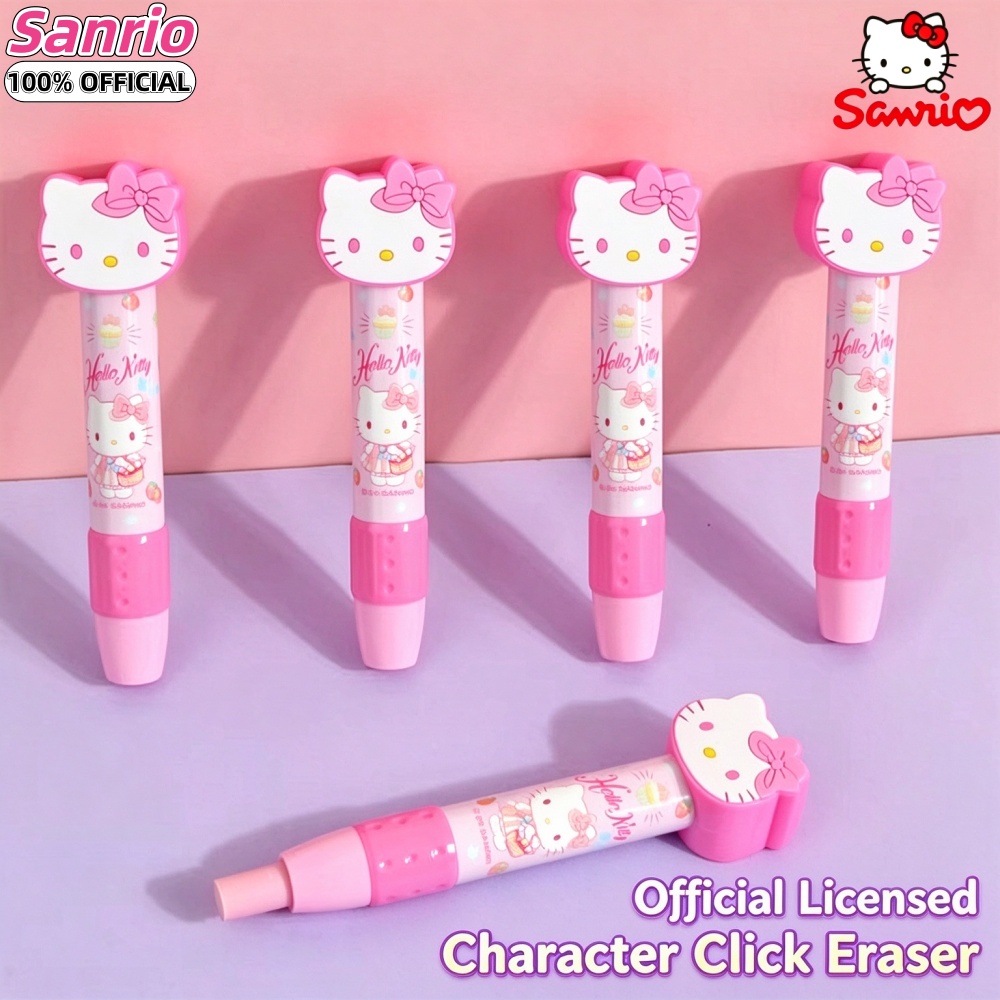 Retractable Eraser Pen Click - Genuine Hello Kitty Melody 3D Head