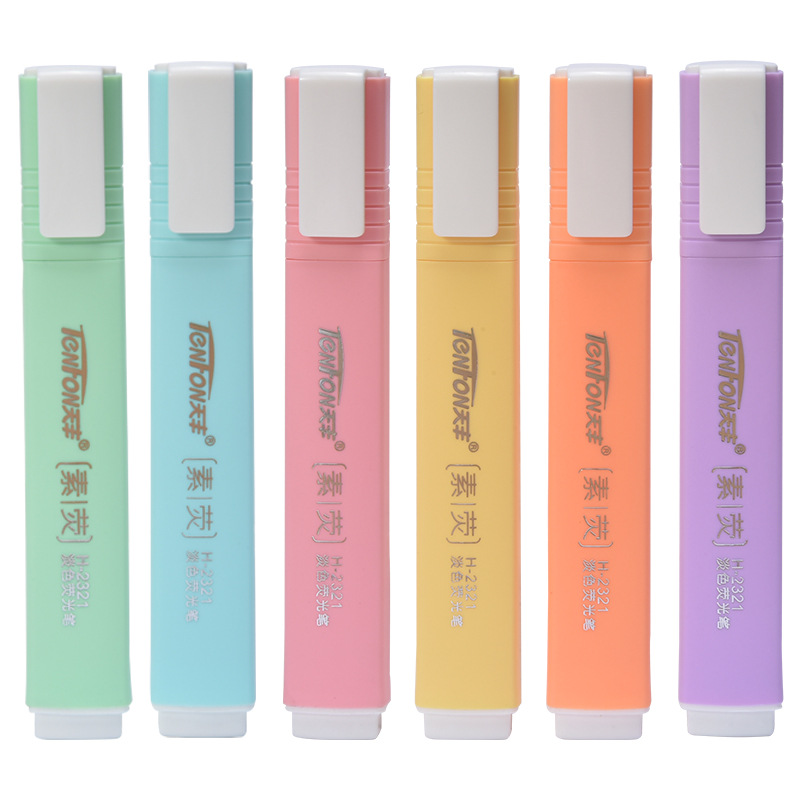 6 Pcs/set Flat Shape Pale Colo - Pastel Highlighter Set Double Ended review and price